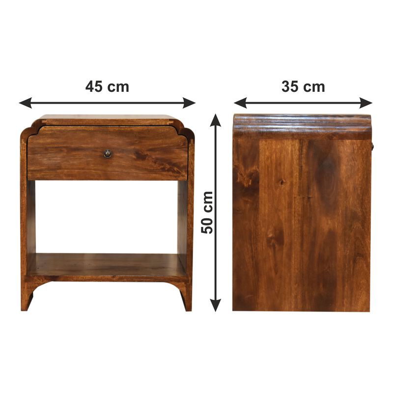 Artisan Furniture Newton 1 Drawer Solid Wood  Nightstand Chestnut