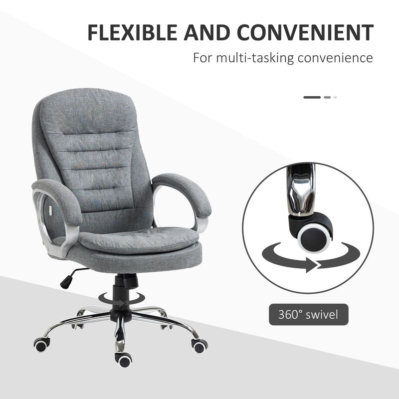 Gray Executive Comfort: High Back Adjustable Home Office Chair