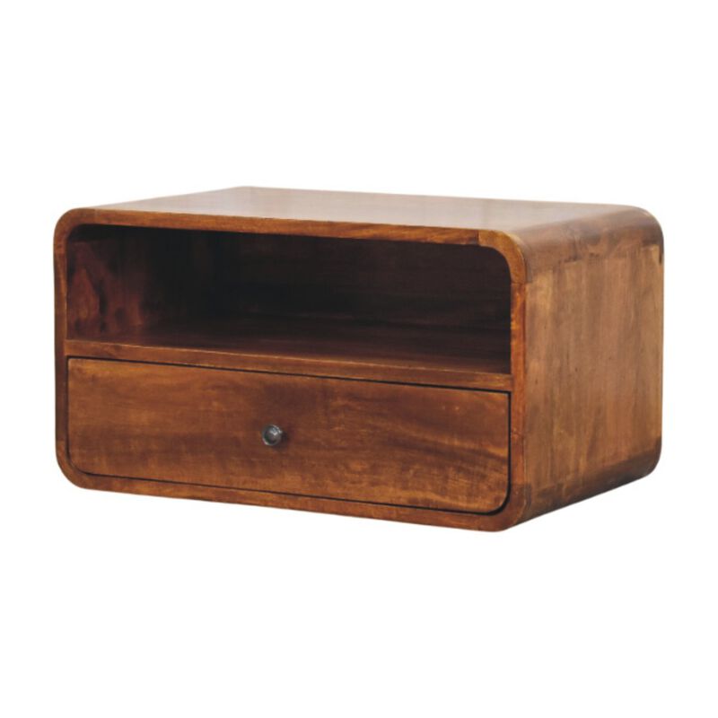 Artisan Furniture Solid Wood Avora Wall-Mounted Chestnut Nightstand