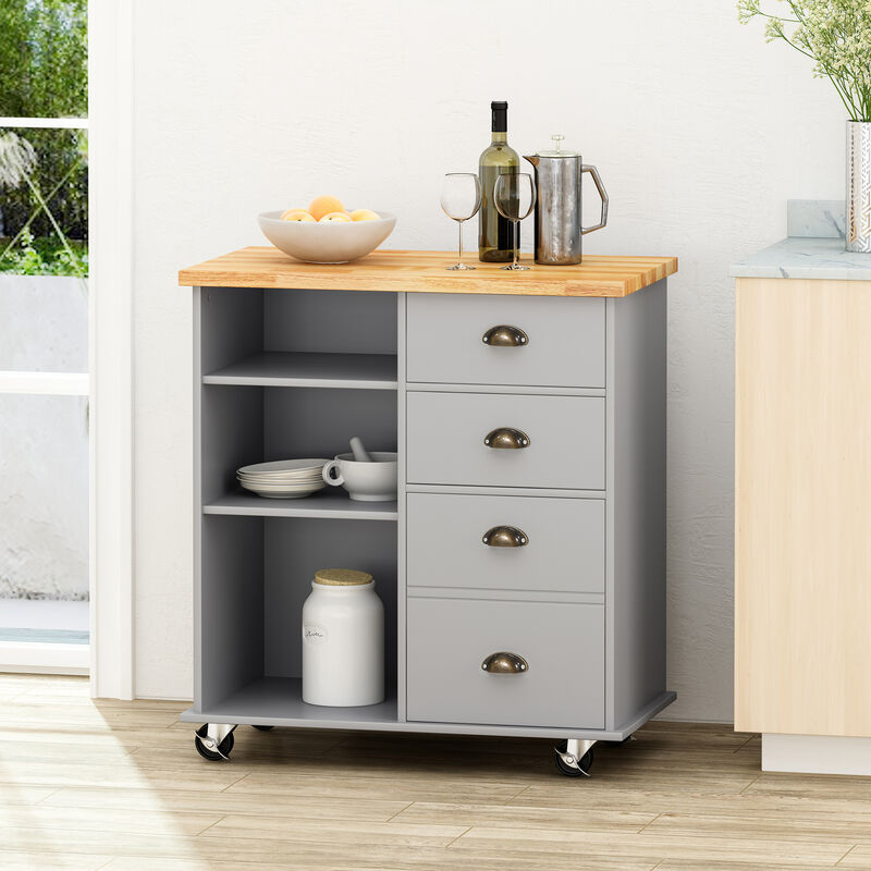 Merax Kitchen Island with 2 Drawers and 1 Door