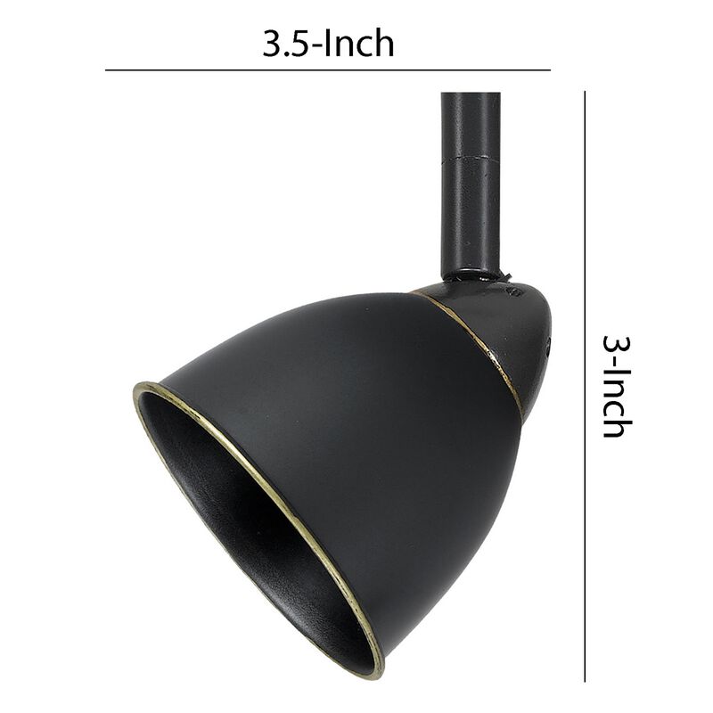 Round Metal Shade Track Light Head and Frame, Dark Bronze - Benzara