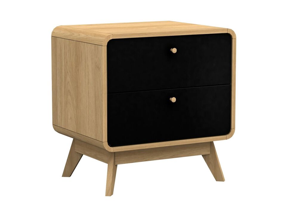 Ren Home Leva Scandinavian 2 Drawer Curved Nightstand