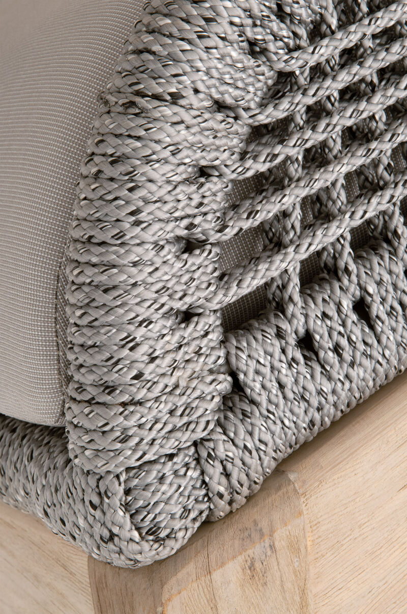 Loom Outdoor Footstool in Platinum