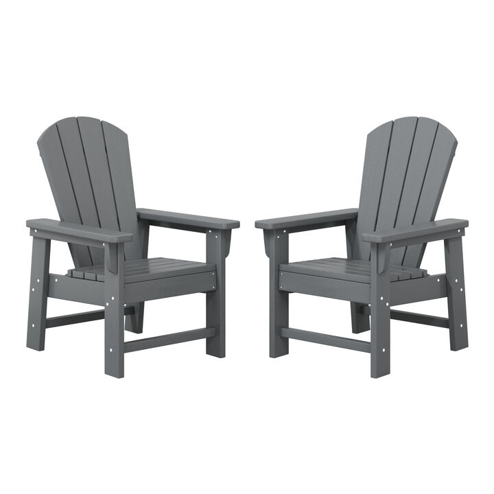 WestinTrends Kids Outdoor Adirondack Plastic Patio Chair (Set of 2)