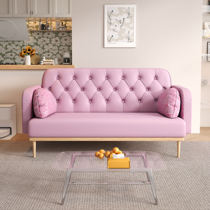 Merax Modern Upholstered Two-Seater PU Sofa