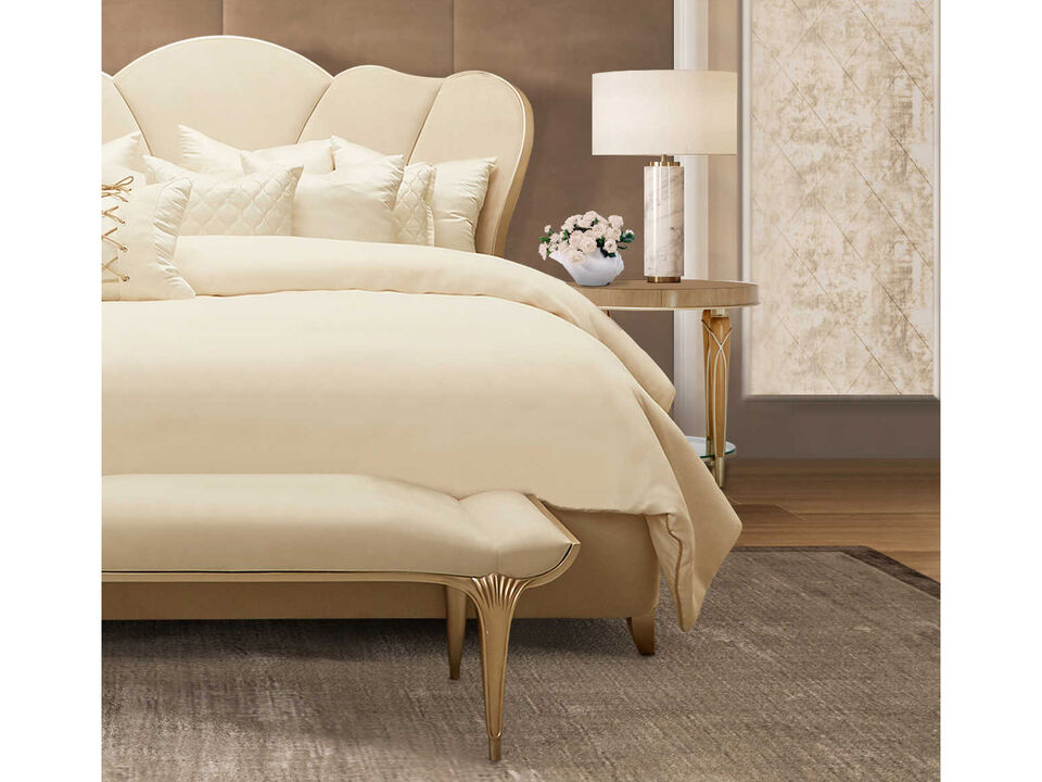 Michael Amini Villa Cherie End Table - Caramel