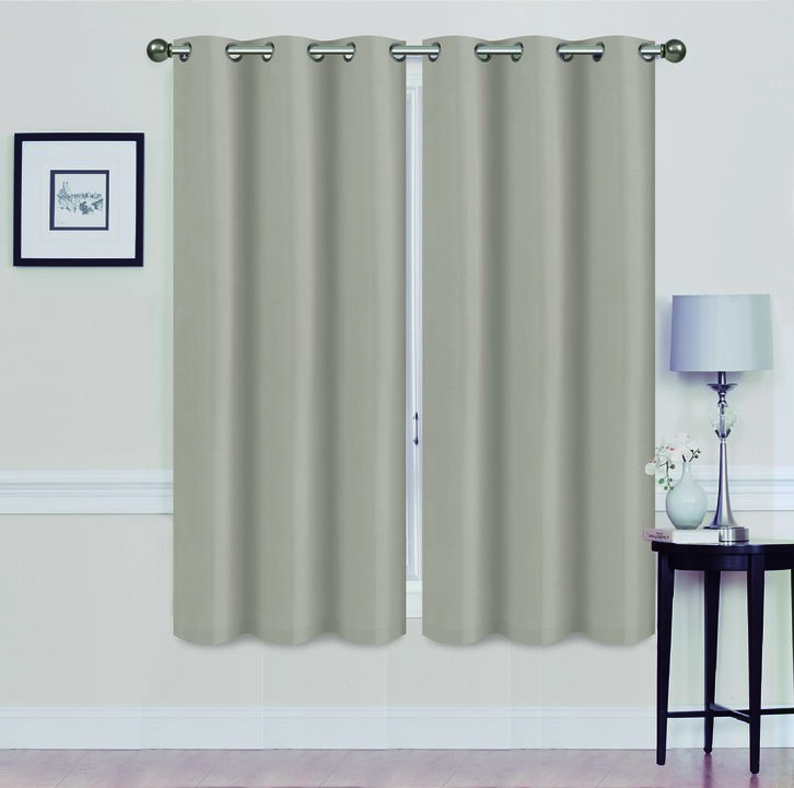 Solid Blackout Grommet Curtain Panels With Foam Backing (Set of 2)