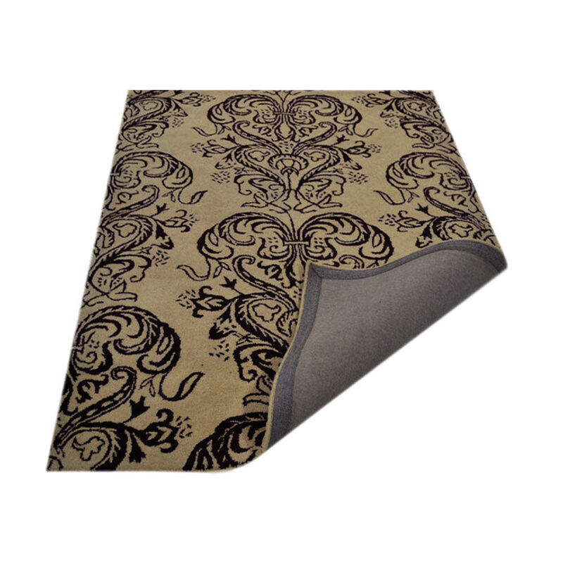 RUGSOTIC CARPETS HAND TUFTED WOOL ECO-FRIENDLY AREA RUGS  - 4'x6', Rectangle Shape, Cream & Brown, Contemporary Modern Design, High Pile Handmade Area Rugs for Living Room, Bed Room (K20930)