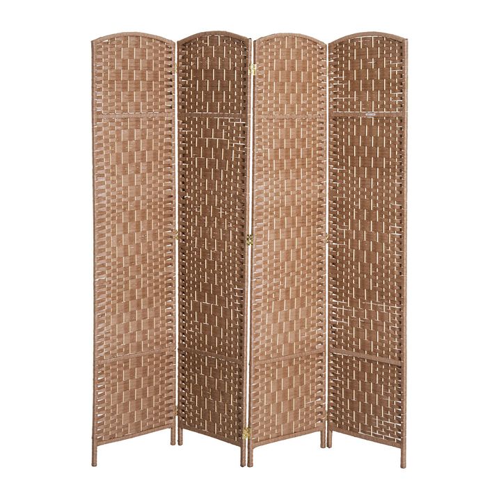 Natural Woven Barrier: 4-Panel 6' Tall Wicker Privacy Screen