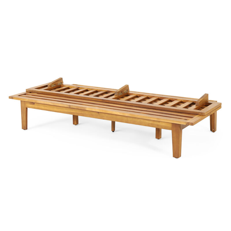 Merax Outdoor Acacia Wood Sofa Daybed Bed