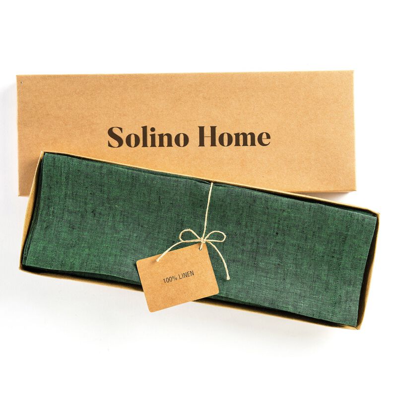 Solino Home 100% Pure Linen 14 x 19 Inch Placemats Set of 4 | Athena