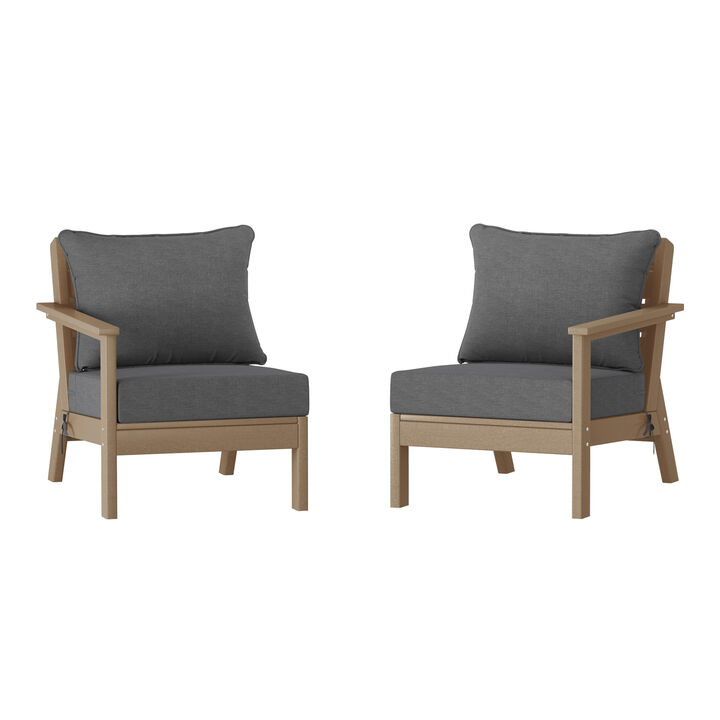 WestinTrends Outdoor Patio HDPE Loveseat Sofa with Patio Cushions