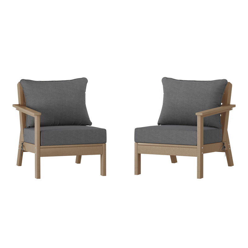 WestinTrends Outdoor Patio HDPE Loveseat Sofa with Patio Cushions