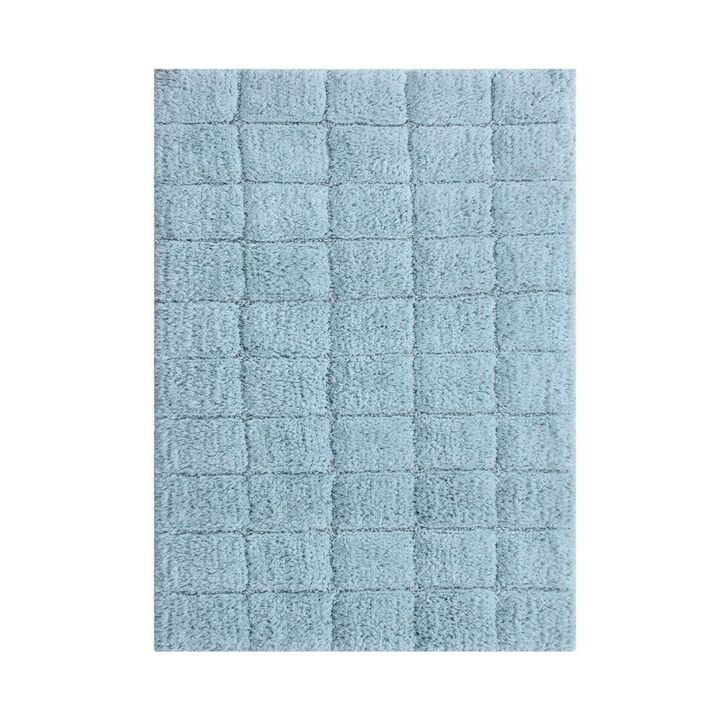 Knightsbridge Summer Tile 220 GSF Non Skid Back Bath Rug 17 x 24 - White