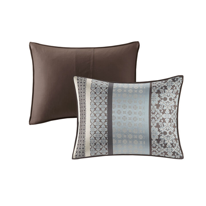 Gracie Mills Irmgard 7-Piece Geometric and Damask Comforter Set