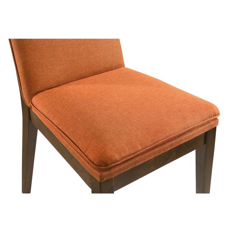 New Classic Furniture Maggie Dining Chair W/Terra Cotta Cushion-Walnut