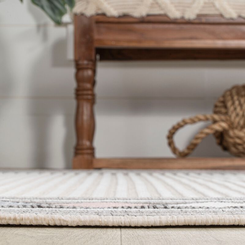 Sebastian High-Low Modern Diamond Border Area Rug