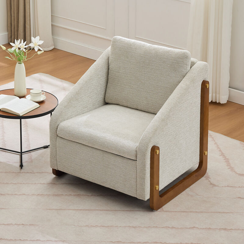 Merax Modern Upholstered Chenille Armchair Accent Leisure Chair