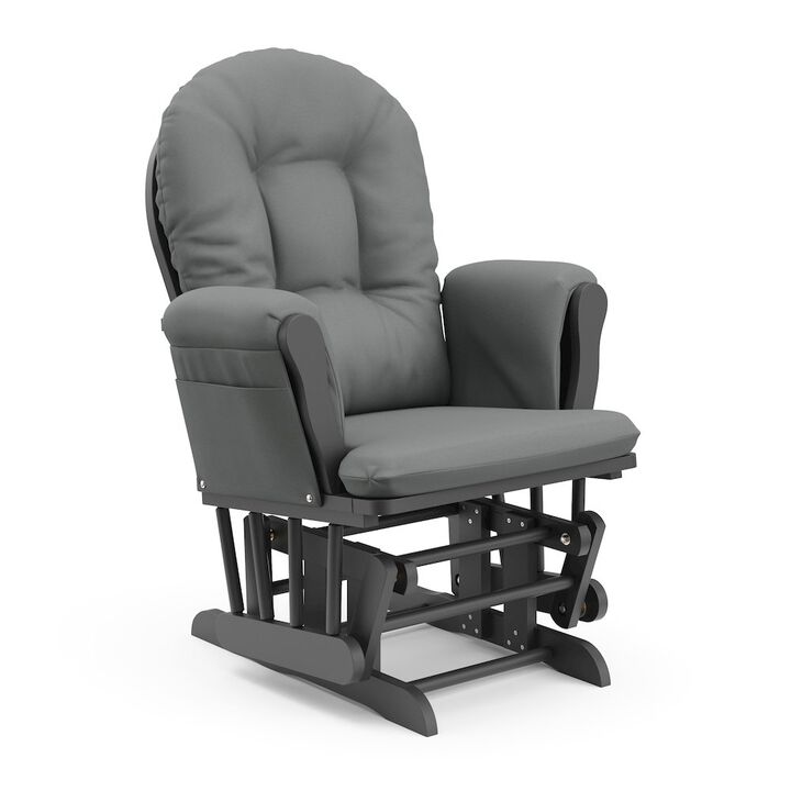 Storkcraft Hoop Glider and Ottoman - Gray with Gray