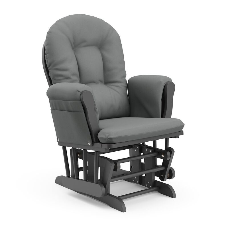 Storkcraft Hoop Glider and Ottoman - Gray with Gray