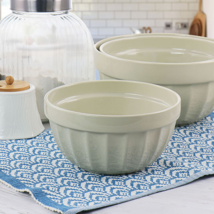 Martha Stewart 3 Piece Stoneware Bowl Set in Beige