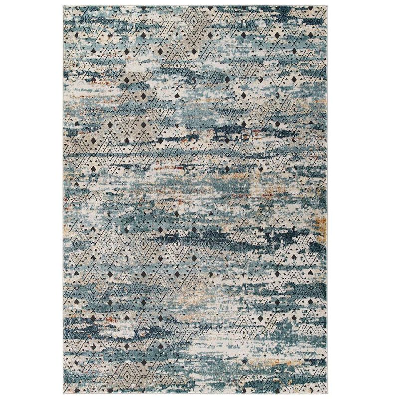 Tribute Eisley Rustic Distressed Transitional Diamond Lattice 5x8 Area Rug - Multicolored