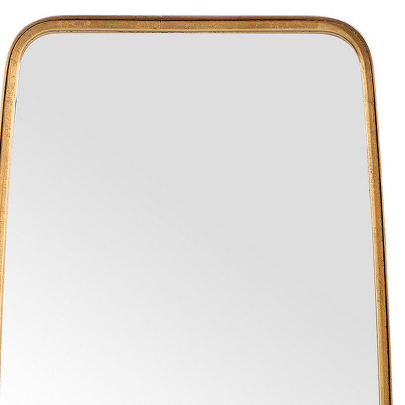 60 Inch Full Length Metal Frame Contemporary Mirror, Gold - Benzara