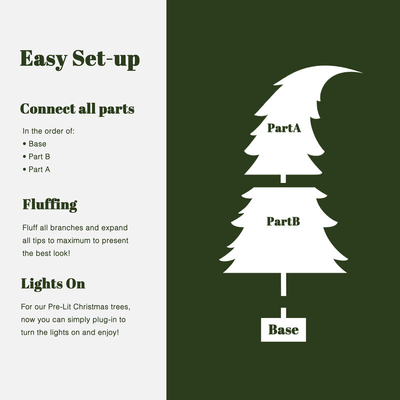 LuxenHome 5Ft Pre-Lit Artificial Tree with Santa Hat Treetop