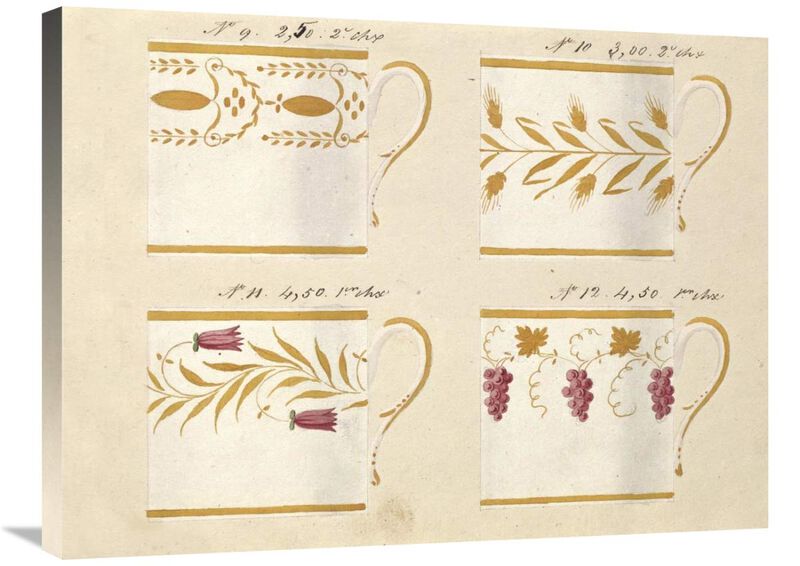 Quatre tasses, modles: 9,10,11 et 12, ca. 1800-1820-Canvas Art-32x24