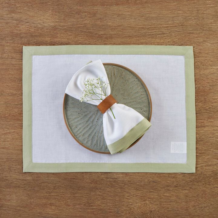 Solino Home 100% Pure Linen Placemats 14 x 19 Inch Set of 4 | Classic