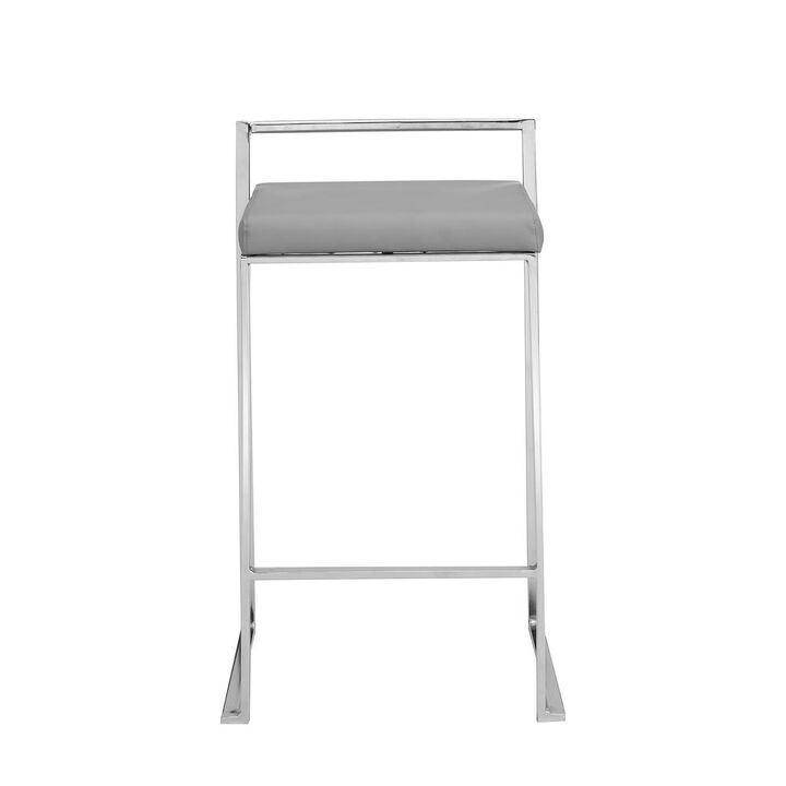 Carolina Living Lucien 25.25 Upholstered Counter Stool - Grey - Grey Upholstery