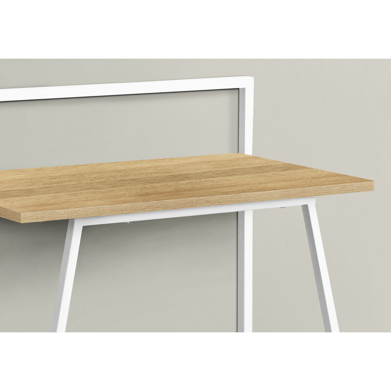 Monarch Specialties I 7119 Computer Desk, Home Office, Laptop, 30"L, Work, Metal, Laminate, Natural, White, Contemporary, Modern