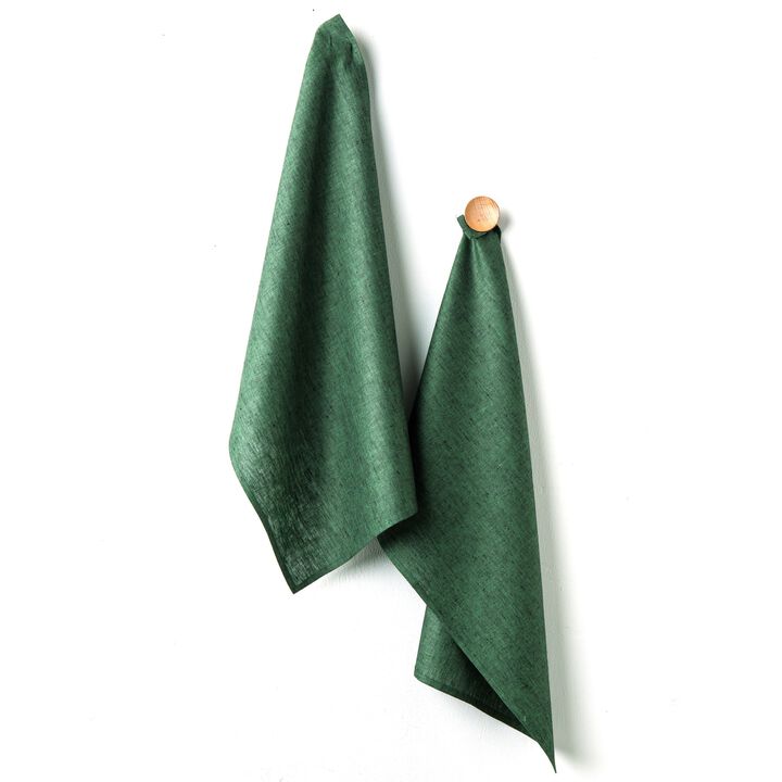 Solino Home 100% Pure Linen Kitchen Towels Set of 2 - 17 x 26 Inch | Athena