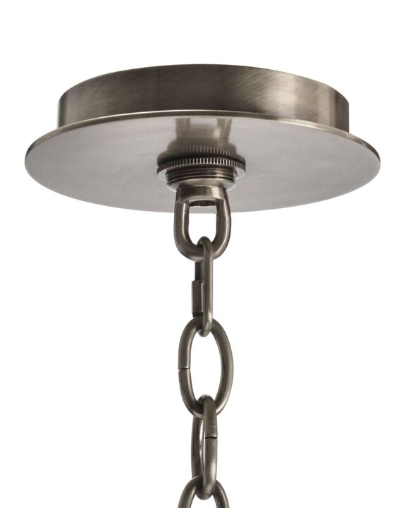 Acrylic And Nickel Six-Light Chandelier
