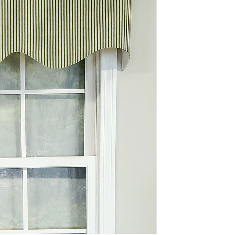 RLF Home Luxurious Modern Design Classic MG-Ticking Stripe Regal Style Window Valance 50" x 17" Black