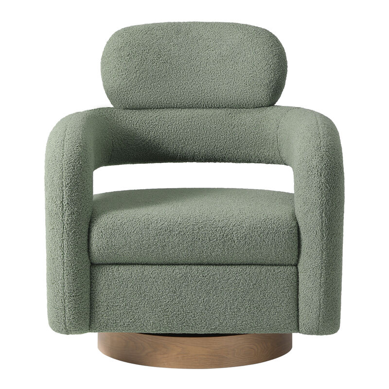 WestinTrends Mid-Century Modern Sherpa Swivel Barrel Accent Chair (Set of 2)