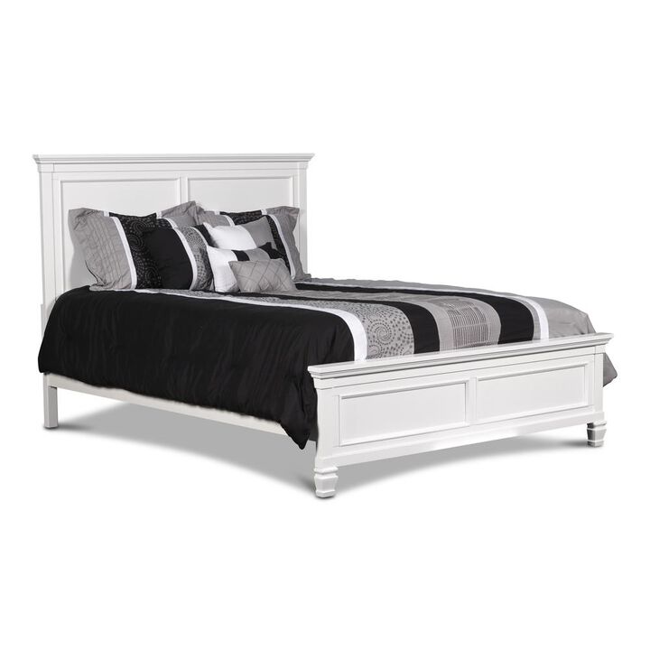 New Classic Furniture Furniture Tamarack Contemporary Solid Wood 5/0 Q Bed in White