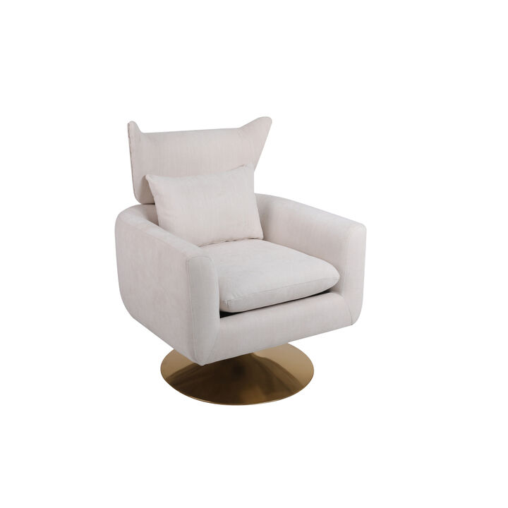 Classic Mid-Century 360-Degree Swivel Accent Chair, Linen