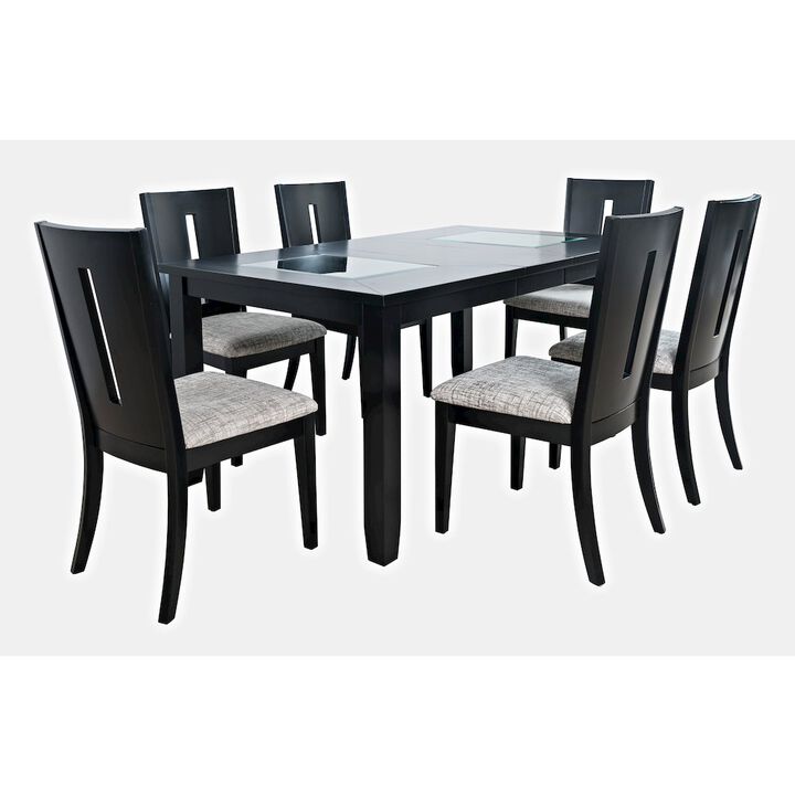 Jofran Urban Icon Contemporary 66 Seven-Piece Dining Set with Upholstered Chairs