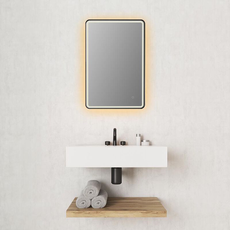 Altair Framed in Matt Black Modern Bathroom/Vanity LED Lighted Wall Mirror