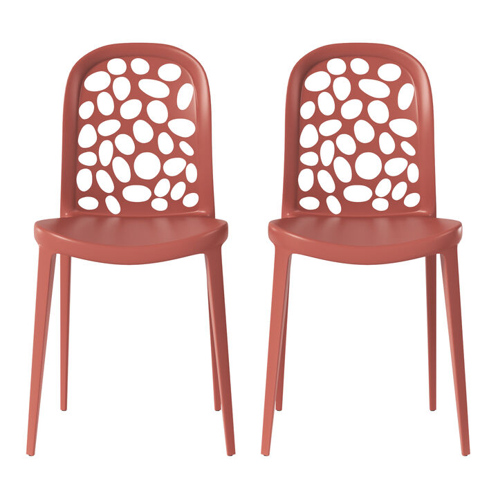 WestinTrends Outdoor Modern Stackable Patio Dining Chairs (Set of 2)