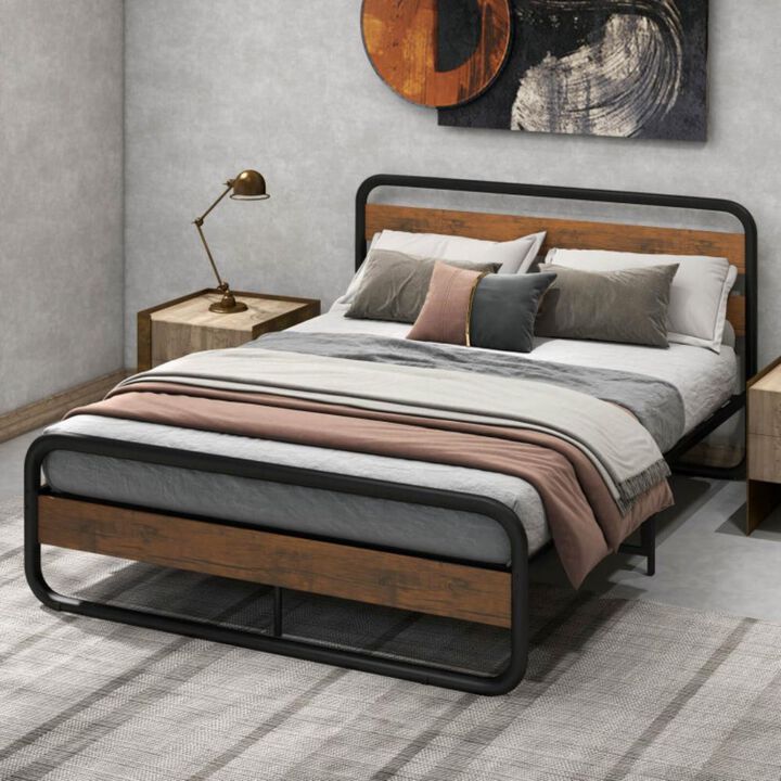 Hivvago Arc Platform Bed with Headboard and Footboard