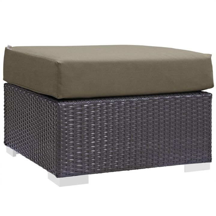 Modway Convene Outdoor Patio Fabric Square Ottoman