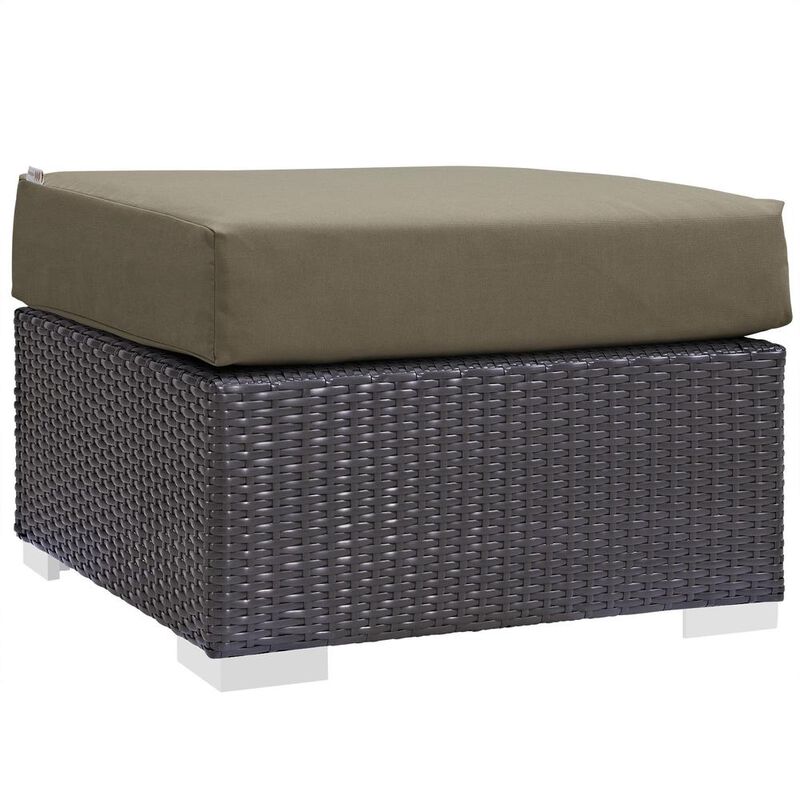 Modway Convene Outdoor Patio Fabric Square Ottoman