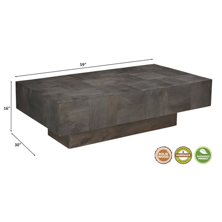Taran Designs Reed Solid Wood Coffee Table