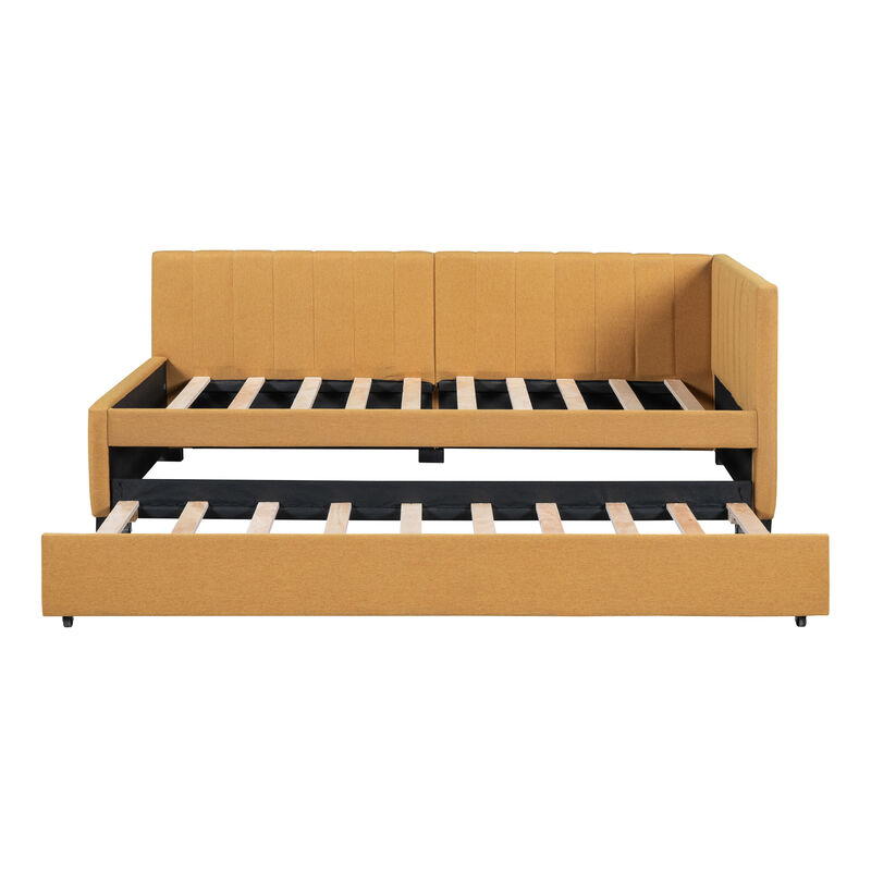 Merax Upholstered Daybed Bed Frame with Trundle