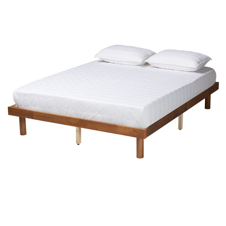 Baxton Studio Winston Modern Walnut Brown Finished Wood Full Size Platform Bed frame