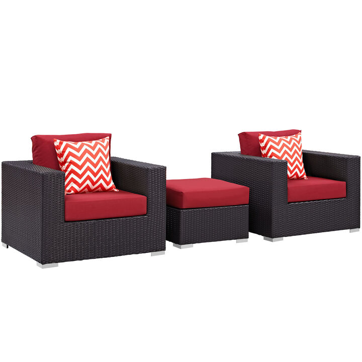 Modway - Convene 3 Piece Outdoor Patio Sofa Set