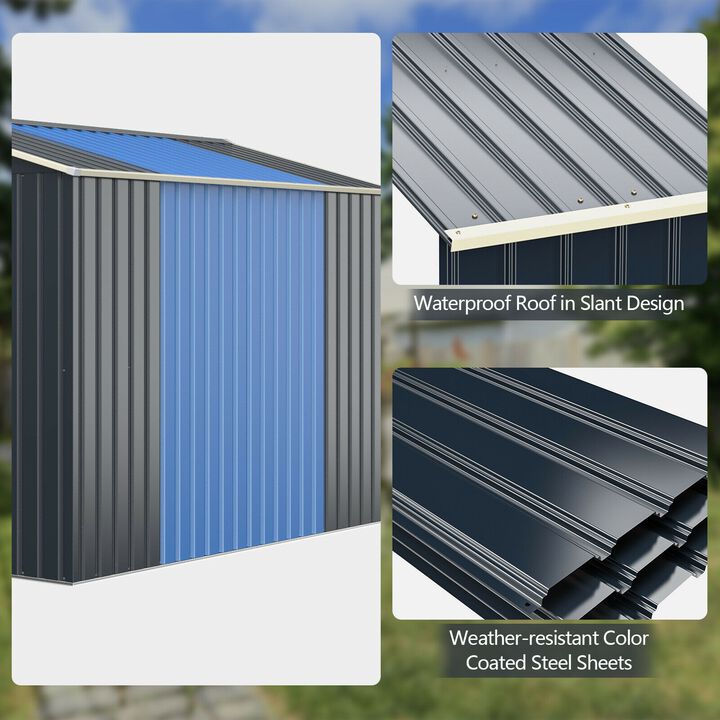 Outdoor Storage Shed Extension Kit-Gray