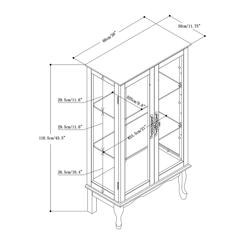 Curio Cabinet Lighted Curio Diapaly Cabinet With Adjustable Shelves And Mirrored Back Panel